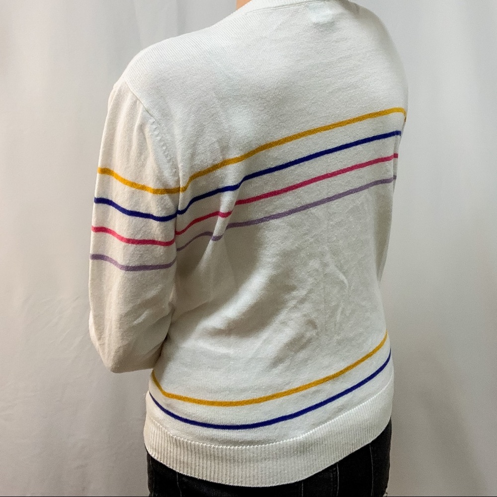 A New Day Rainbow Stripes Sweater SZ L - Picture 2 of 5